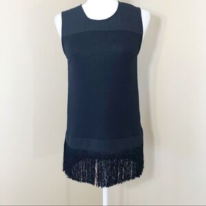 J. Crew Black Fringe Tank Top - XS